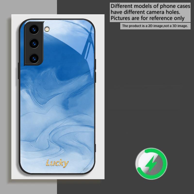 

Чернильная wash коннотация синий Для Samsung Galaxy S26 Ultra S20 FE S21 S22+ S23 Plus S24 Ultra 25 Edge Для Magsafe Стеклянный чехол для телефона Galaxy S22 5G