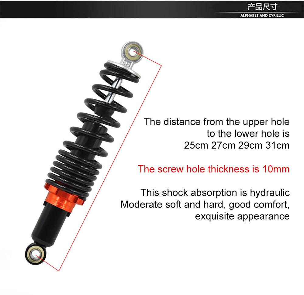 250/270/290/310mm Motorrad Stoßdämpfer Luft Schutz Fallen Dirt Bike Roller Quad ATV Schocks Absorber frühling Suspension