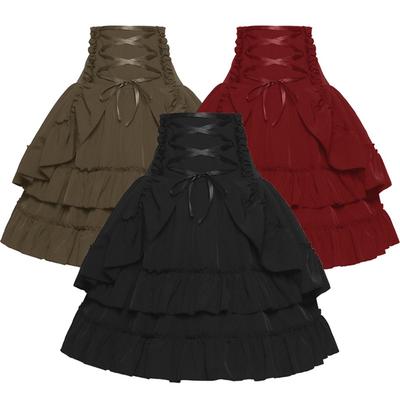 Spring and Autumn Women's Skirt Solid Color Dance Skirt Performance Costume Halloween Holiday Cos Skirt