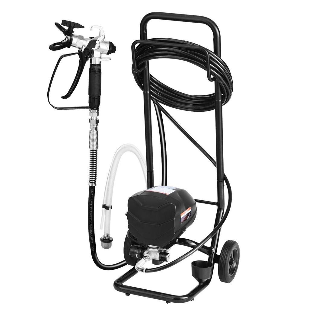 Stand Airless Paint Sprayer, 650W, 3000PSI High Pressure Airless Sprayer with Cart, Cleaning Brush, Hose, Extension Rod, Nozzles, Electric Spray Paint