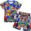Spring Children'S Short-Sleeved, Cartoon Digital Printing Set, Children'S Short-Sleeved Loungewear Set 9