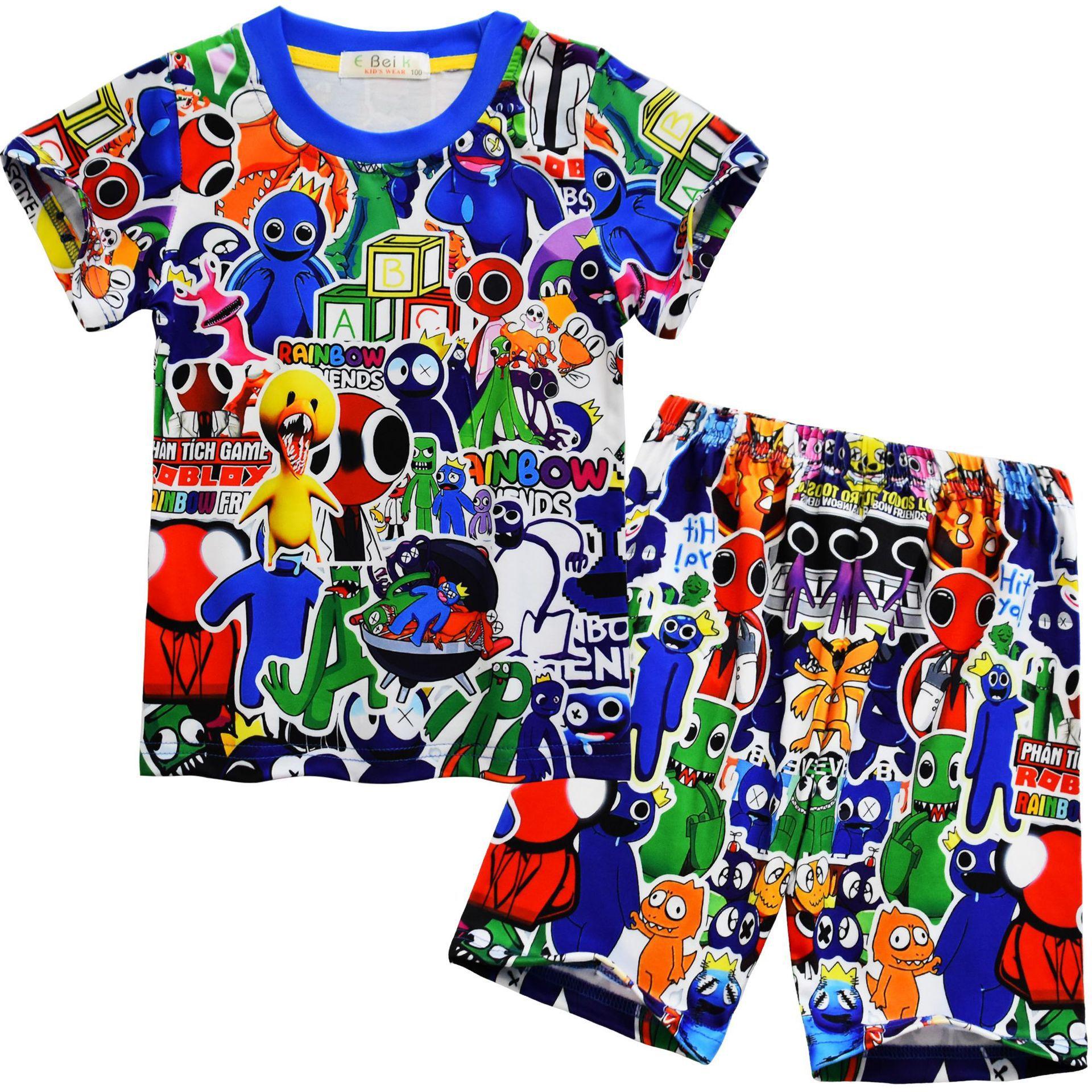Spring Children S Short-Sleeved, Cartoon Digital Printing Set, Children S Short-Sleeved Loungewear Set 9 110