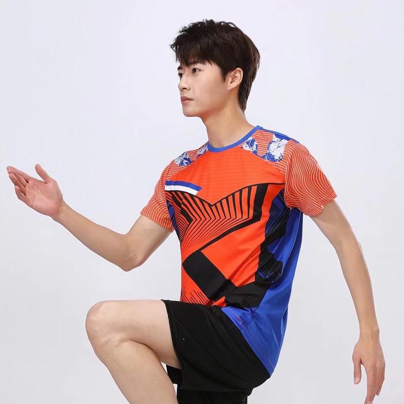Unisex sommarplagg med korta ärmar för badminton och tennis, med anpassade tryck