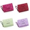 Cartoon Embroidered Pu Wallet For Women With Multiple Card Slots And Zipper Closure