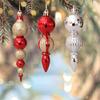 6 Pcs/Set Christmas Tree Pendant Reflective with Rope Increase Festive Atmosphere New Year Durable Nice Appearance Easy Hanging Christmas