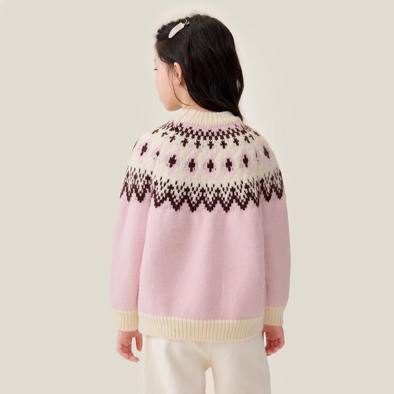 Girls' Vintage Fair Isle Jacquard Knitted Sweater