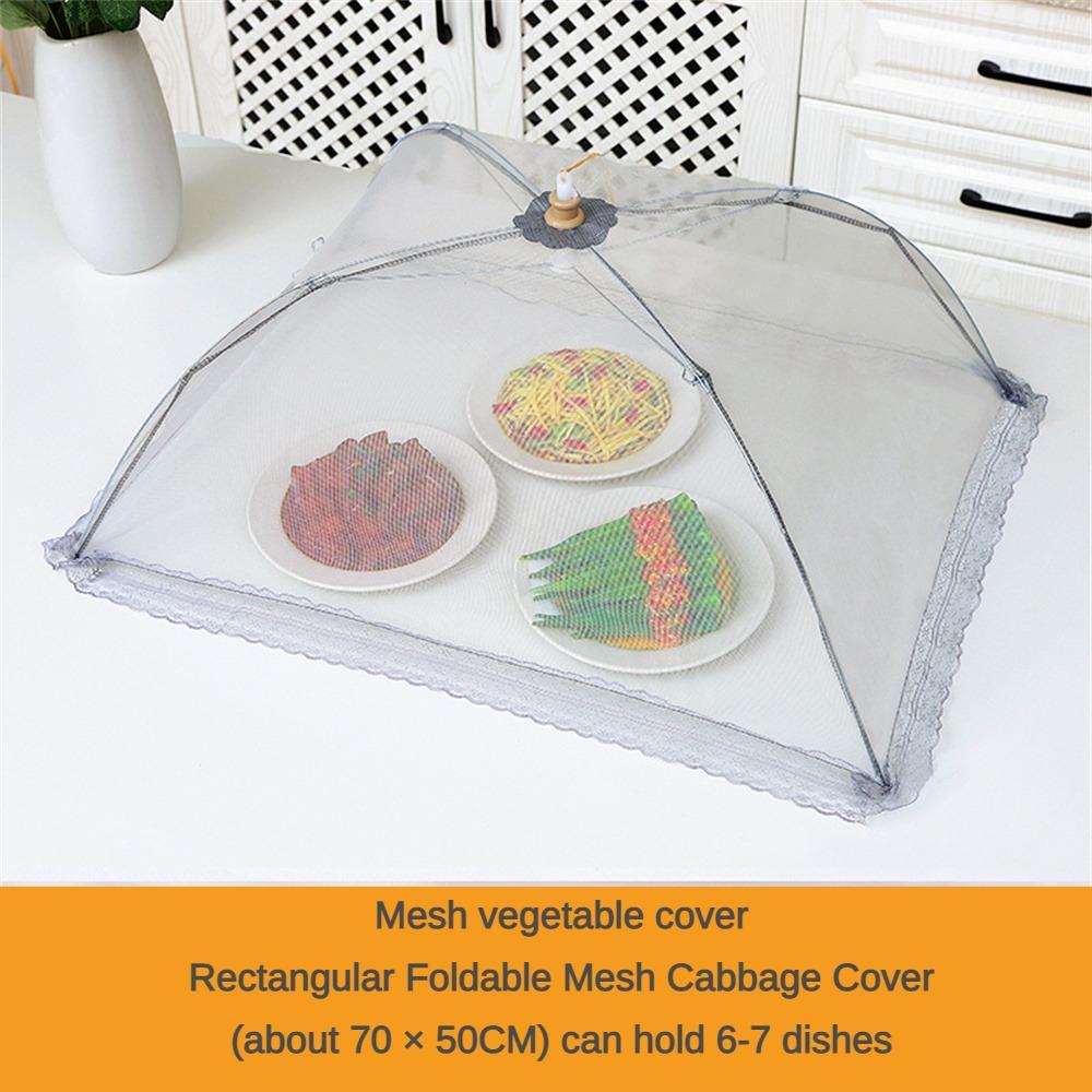Kryt na zeleninu Odolný proti mouchám Multifunkční Síťovaný Skládací Domácí nářadí Zeleninový poklop Domácí Prodyšný Jednoduchý k použití Krajka
