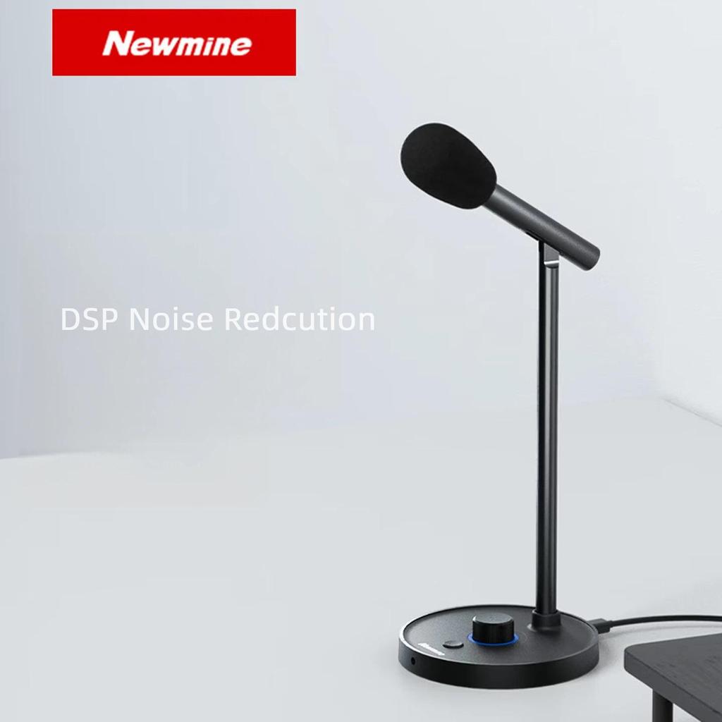 Newmine Computer Microphone, USB Wired Desktop Noise-Cancelling Microphone, Black