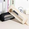 1pc Elegant PVC Portable Travel Makeup Bag With Transparent Window - Cosmetic Pen & Brush Organizer, Skincare Storage Pouch With Zipper Closure