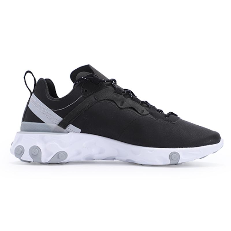 Nike React Element 55 Black White Grey Reflective Sneakers BV6668-011