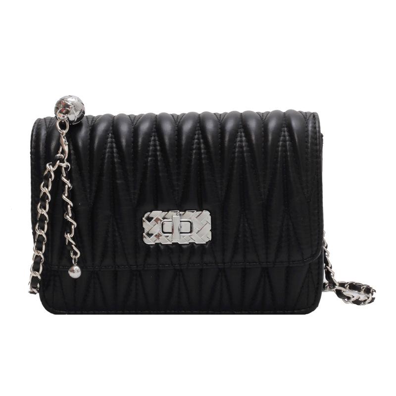 

Сумка на цепочке Женская Новая Модная Маленькая Квадратная Сумка Универсальная Сумка Мессенджер large чёрный