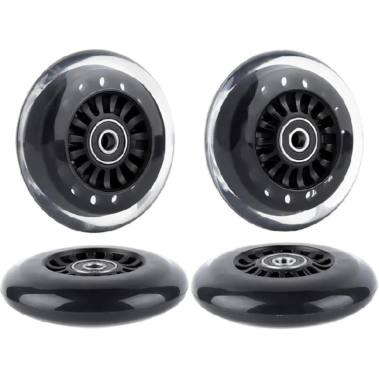 Ride On Swing Twist Wiggle Car Polyurethane Replacement Wheels w/Bearings ABEC-9 (2 Front Wheels with Convex Hub, 2 Rear Wheels with Concave Hub)