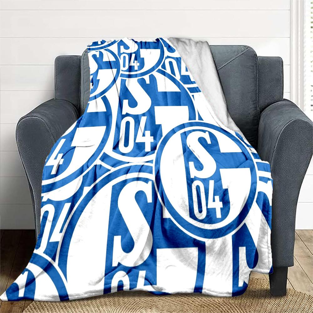 Schalke 04 Printed Flannel Blanket, soft throw for bedroom sofa, washable, Christmas present, great gift.