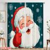 2pcs,2D Plane Printing Curtain Popular Cute Santa Claus Versatile 100% Polyester (without Rod) Decorations Inside Perfect for