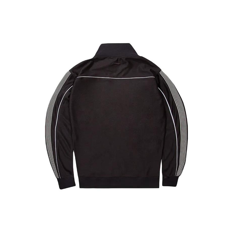 Li-Ning Pure Color Striped Print Jacket Men Jackets Black AFDR985-3