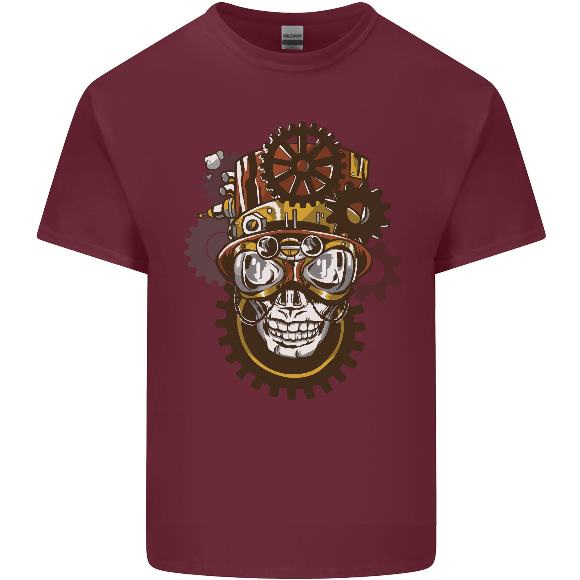 Steampunk Skull Unisexs Light Cotton TShirt S