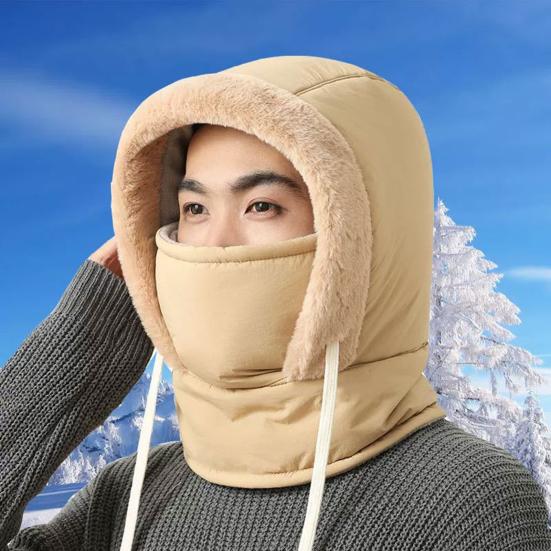 Riding Hat Windproof Winter Face Guard with Breathable Nose Mouth Warm Velvet Lining 360 Degree Coverage Skiing Neck Gaiter