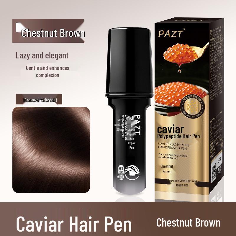 PAZT Caviar Hair Color Pen with Comb - Temporary Gray Hair Touch-up, Non-Fading.