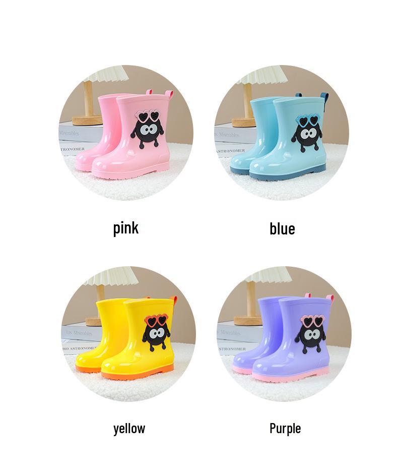 Children's Cartoon Rain Boots: Non-Slip, Water-Resistant Rubber Shoes for Toddlers and Kids, All-Season Wear