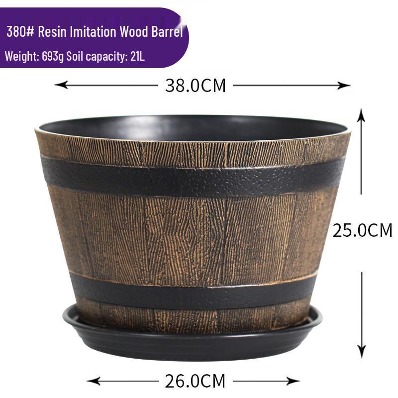 Yingtang Imitation Wood Barrel Plastic Planter
