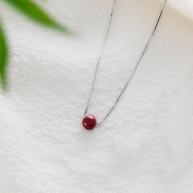 S925 Sterling Silver Cinnabar Zodiac Necklace - Positive Energy Pendant for Girlfriend's Birthday.