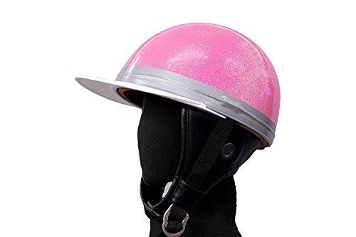 NBS Bike Parts Center Half Helmet, Cork, Three Buttons, Pink Glitter, One Size Fits Most (Head Circumference 57cm-60cm) 701004