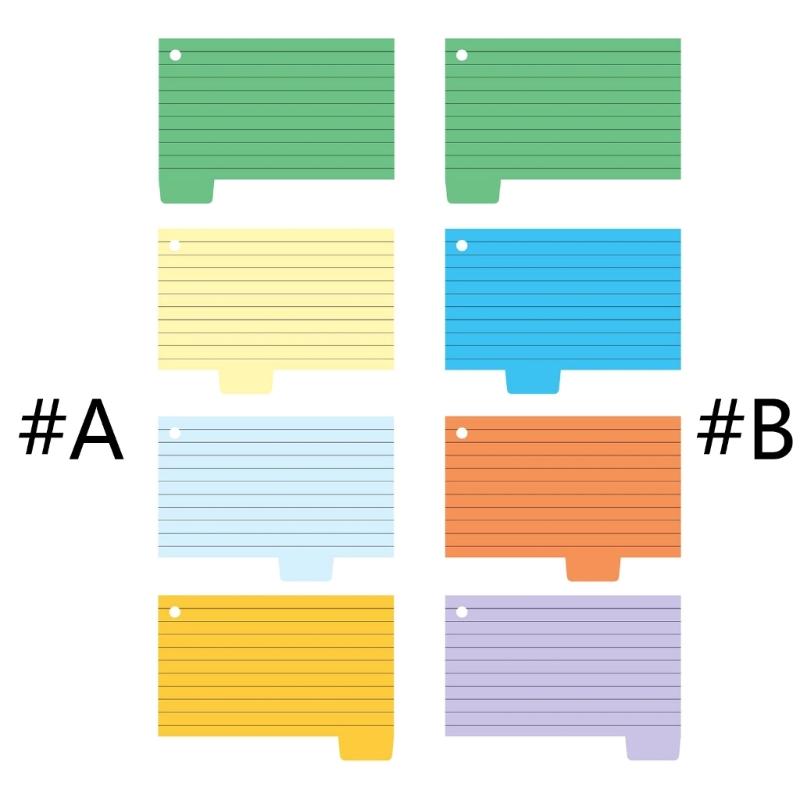 Barevné kartičky, 100 listů Indexové kartičky s záložkami Linkované kartičky na opakování Linkované kartičky na poznámky Kartičky na seznam úkolů