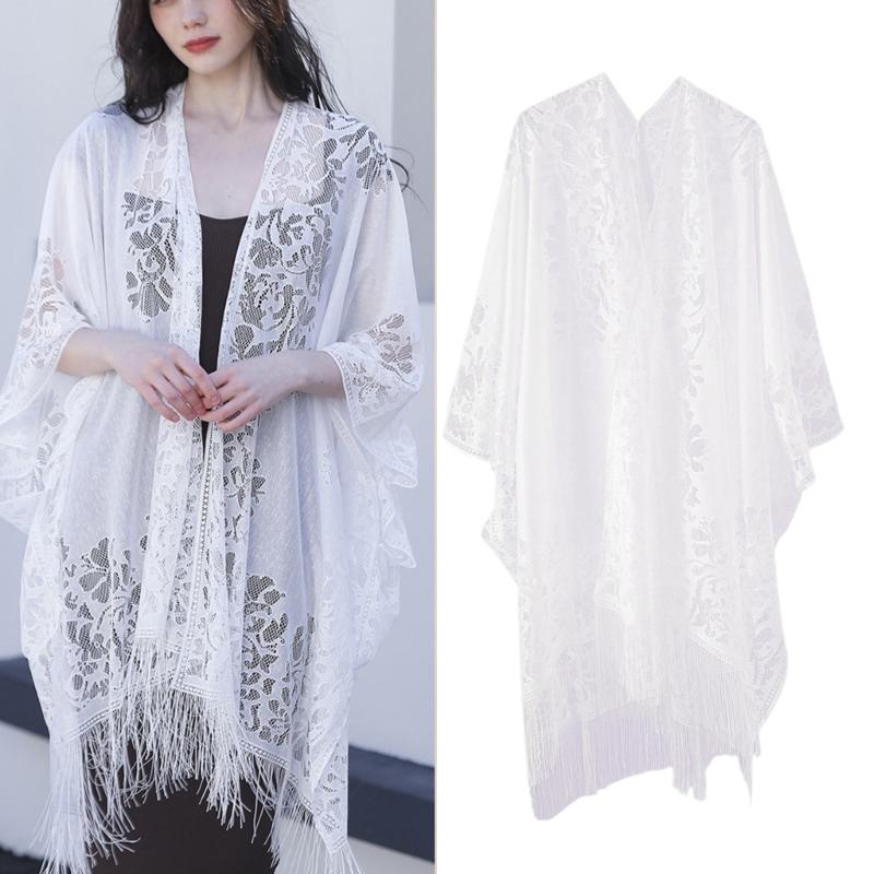 Women's Shawl Wrap for Weddings and Parties Comfortable Fringed Shawl Wearable Wrap for Travel Beach Parties
