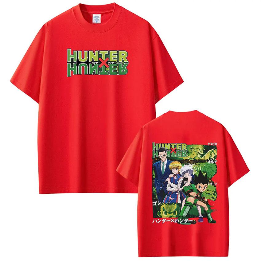 Anime Hunter X Hunter T Shirt GON FREECSS Killua Zoldyck Kurapika Leorio PaladiKnight Tshirt Men Women Cotton Casual Tshirts