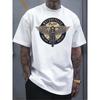 European Sizes Men's  White T - Shirt: Freedom Ride: Vintage Winged Motorcycle Tee