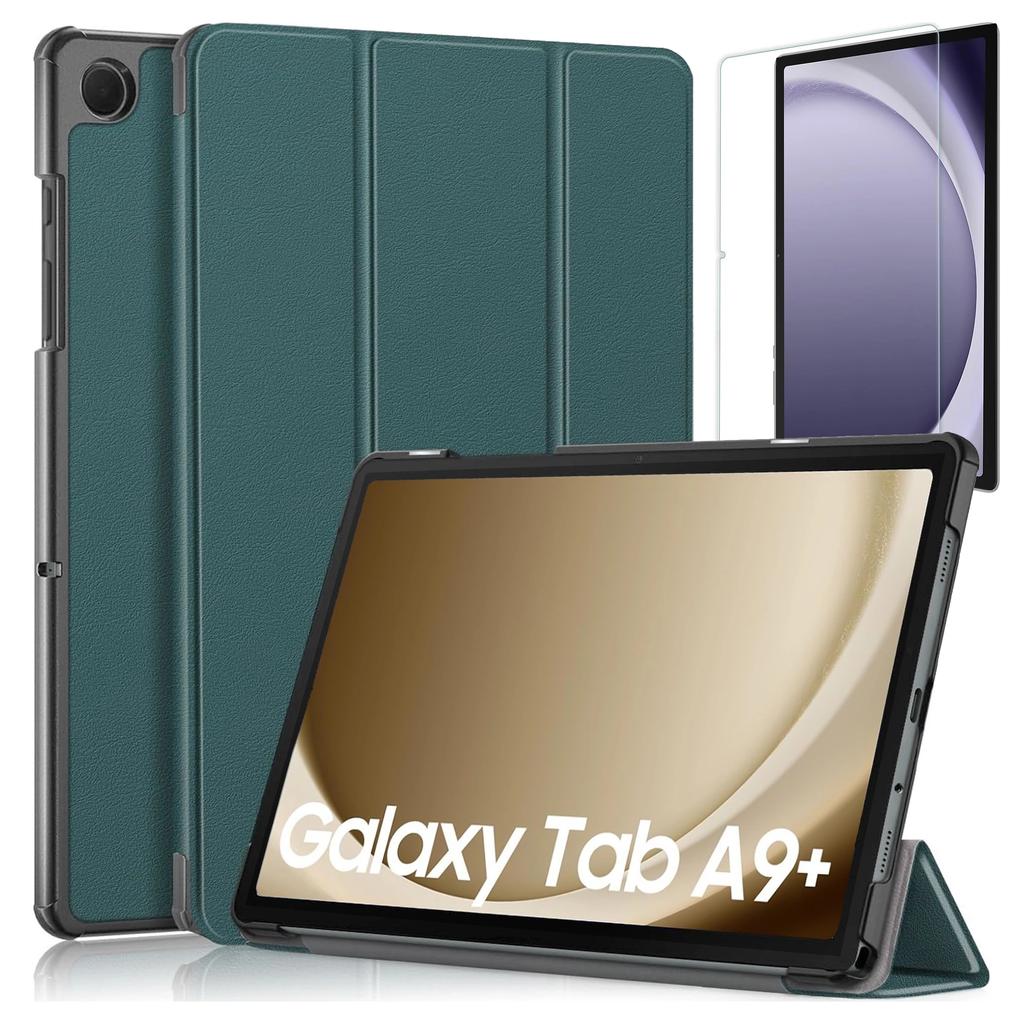 Etui Do Samsung Galaxy Tab A9+ Plus 2023 11" X210/X215/X216 Obudowa Na Tablet Case Alogy Book Cover Zielone + Szkło