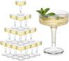 7 Oz Flash Gold Vertical Plastic Martini Cup Wedding Celebration Party Transparent 10PCS