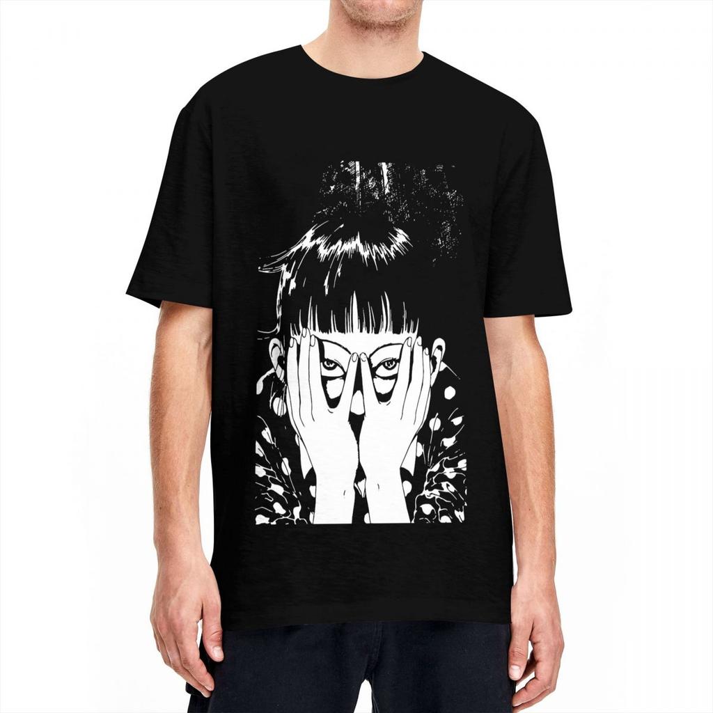 Suehiro Maruo Girl T-Shirt Man Junji Ito Comic Vintage 100 Cotton T-Shirts Beach O-Neck Harajuku Tee Shirt Oversized Clothes
