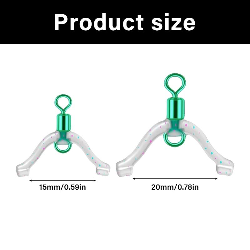 10Pcs Fishing Line Space Bifurcation Swivels 8 Shaped Rings Contactor for Double Hook Subline Splitter Fishing Tackle