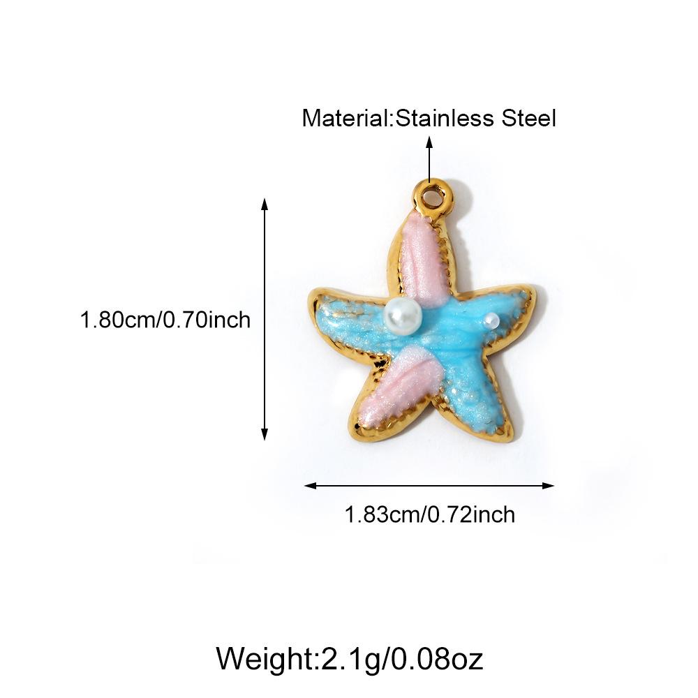 European & American DIY Pendant: Stainless Steel Butterfly, Flower, Starfish with 18K Gold Electroplating