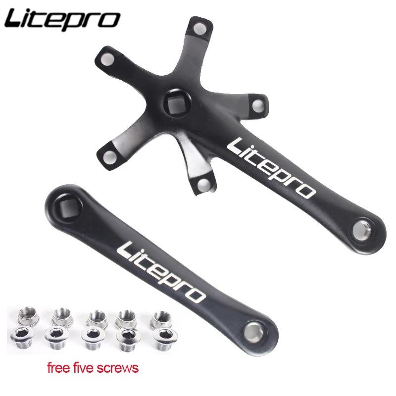 Litepro 130BCD Bicycle Crankset Aluminum Alloy Folding Bike Crankset 45T 47T 53T 56T 58T 130 BCD Road Bike Crank Set