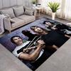 Rock Band Group Portrait Print Area Rug Non‑Slip Rectangular Floor Mat Music Fan Gaming Bedroom Home Decor