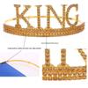 Men's Birthday King Crown and Sash Set - Party Hat Headdress for Cake Celebration