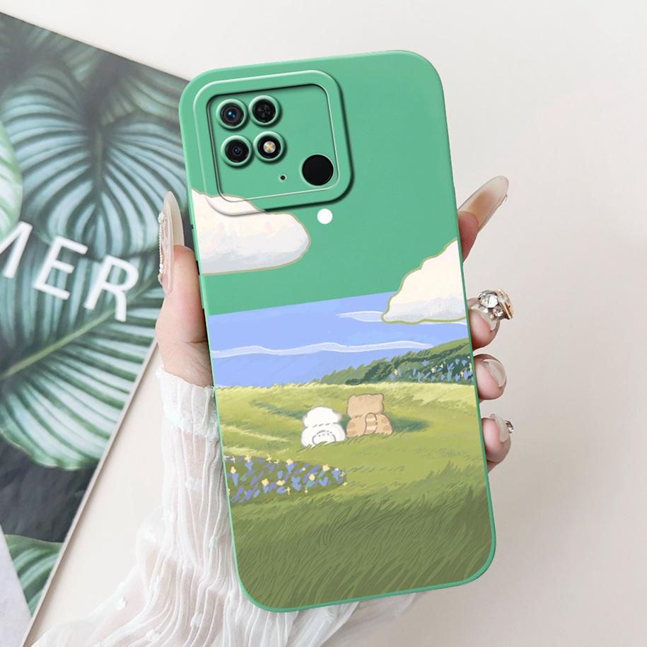 For Xiaomi Redmi 10C Case Cute Panda Rabbit Cartoon Matte Back Cover For Xiaomi Redmi 10 Power Shockproof Bumper Redmi10C Fundas
