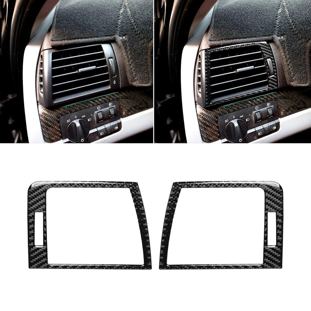 Pentru BMW Seria 3 E46 1998-2004, fibră de carbon, acoperire interioară pentru ventilație, autocolant pentru bord E46.
