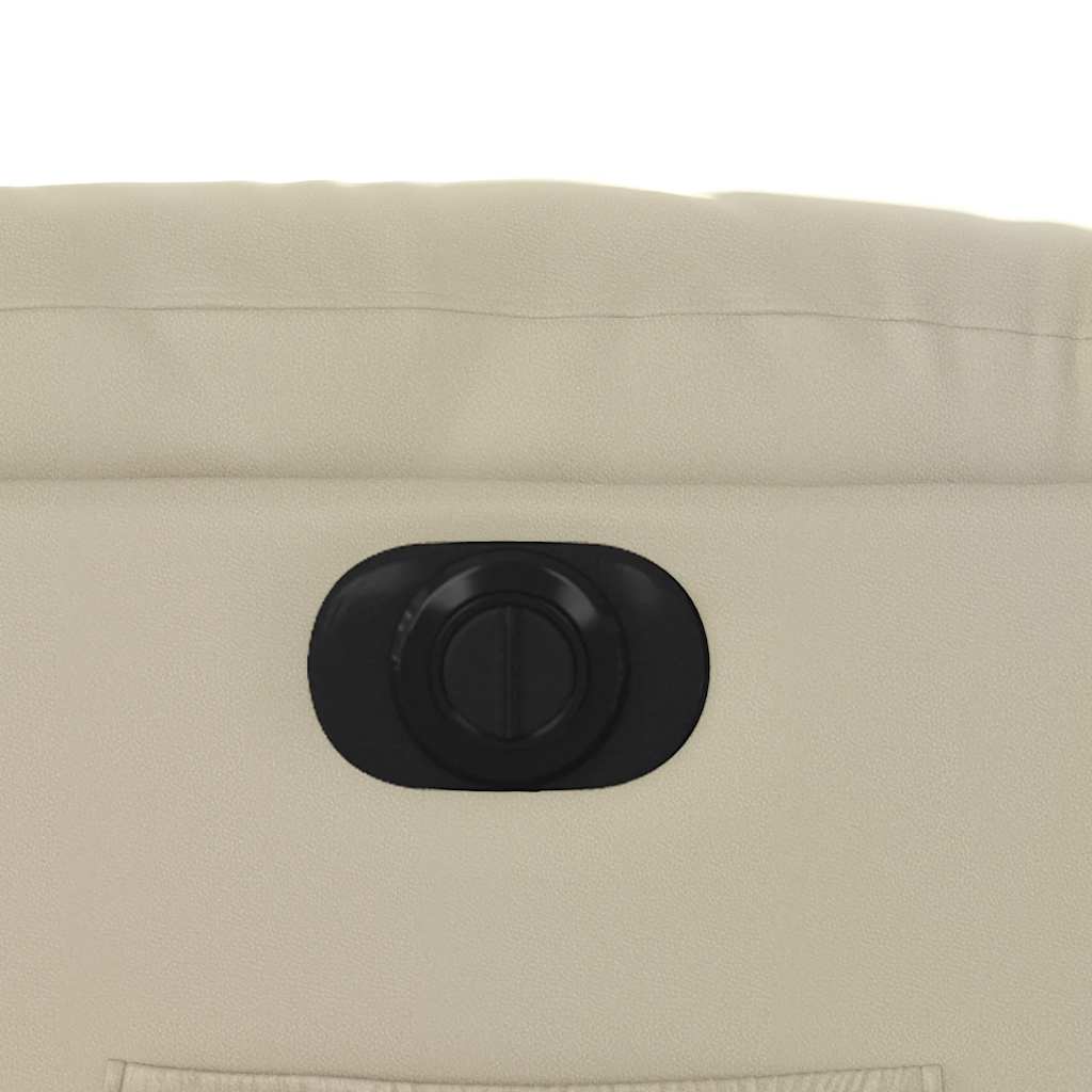 Electric Recliner Chair Cream Faux Leather