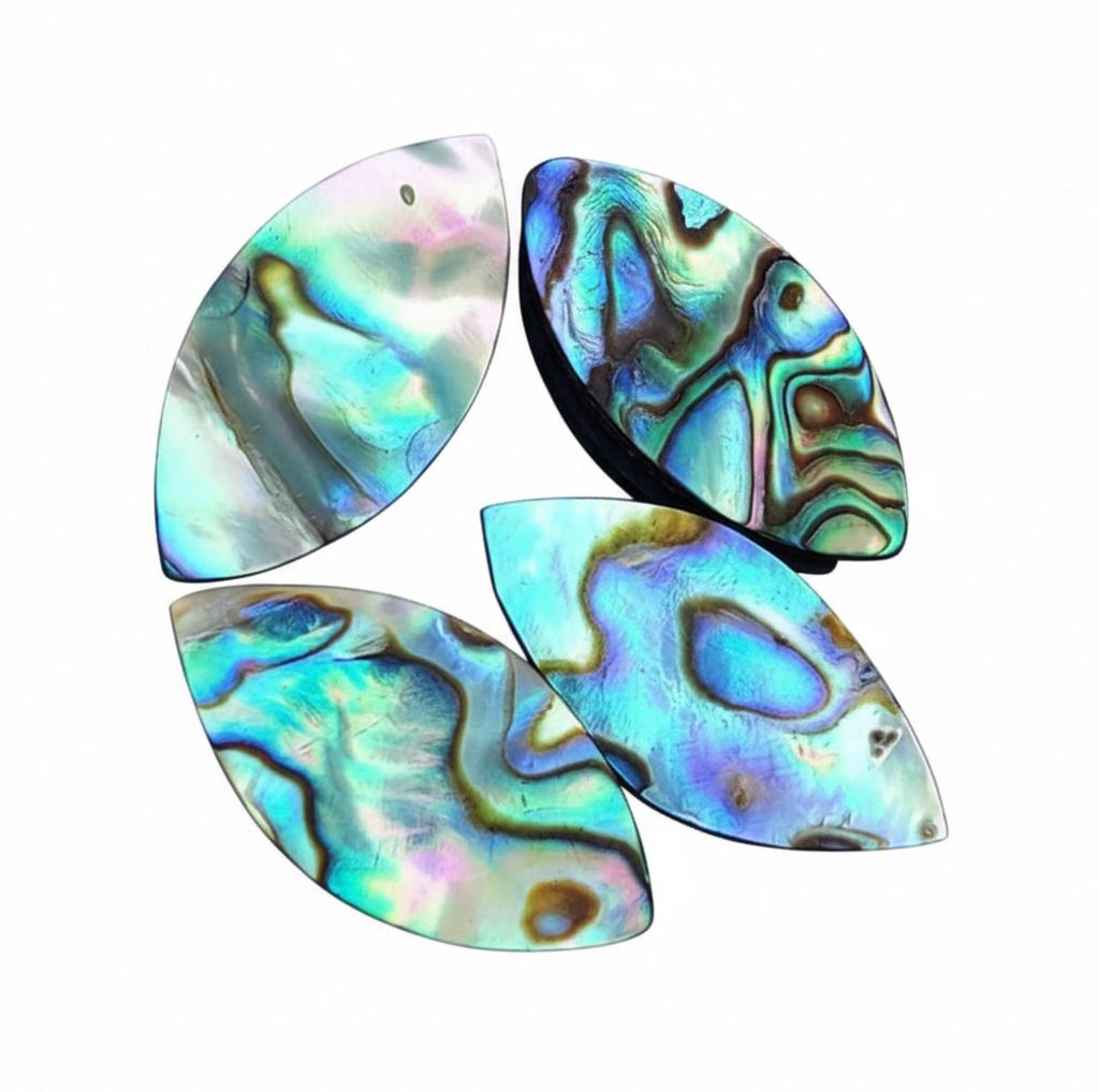 Natürliche Abalone-Muschel Marquise-Cabochons, Regenbogenfarbene irisierende Marquise-Cabochons für Schmuck
