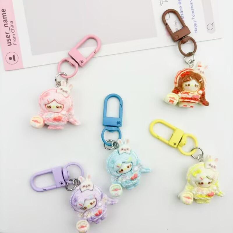 Kawaii Girl Keychain Pendant – Cute Ornament for Student Backpacks & Bags, Ideal Best Friend Gift