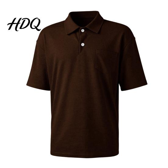 Men T-shirt with Buttons Golf Shirt Short Sleeve Collared T-Shirt Summer Tee
