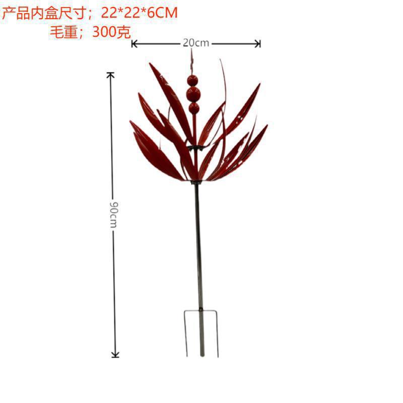 Metal Wrought Iron Spinning Gyroscope Windmill Harlow Wind Rotator Wrought Iron Windmill Outdoor Courtyard красный