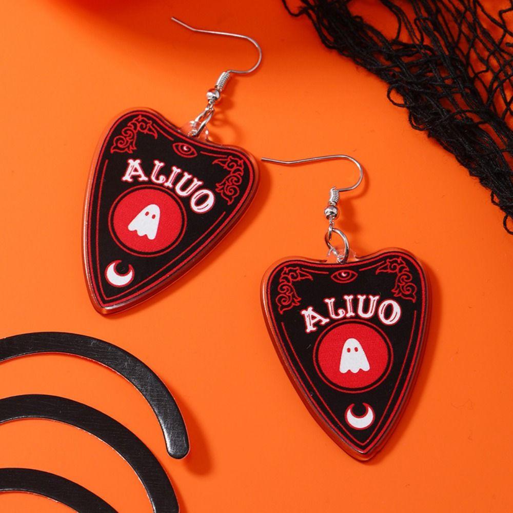 Ghost Funny Dangle Earrings Drop-shaped Dark Skull Earrings Halloween Acrylic Earrings  Girls
