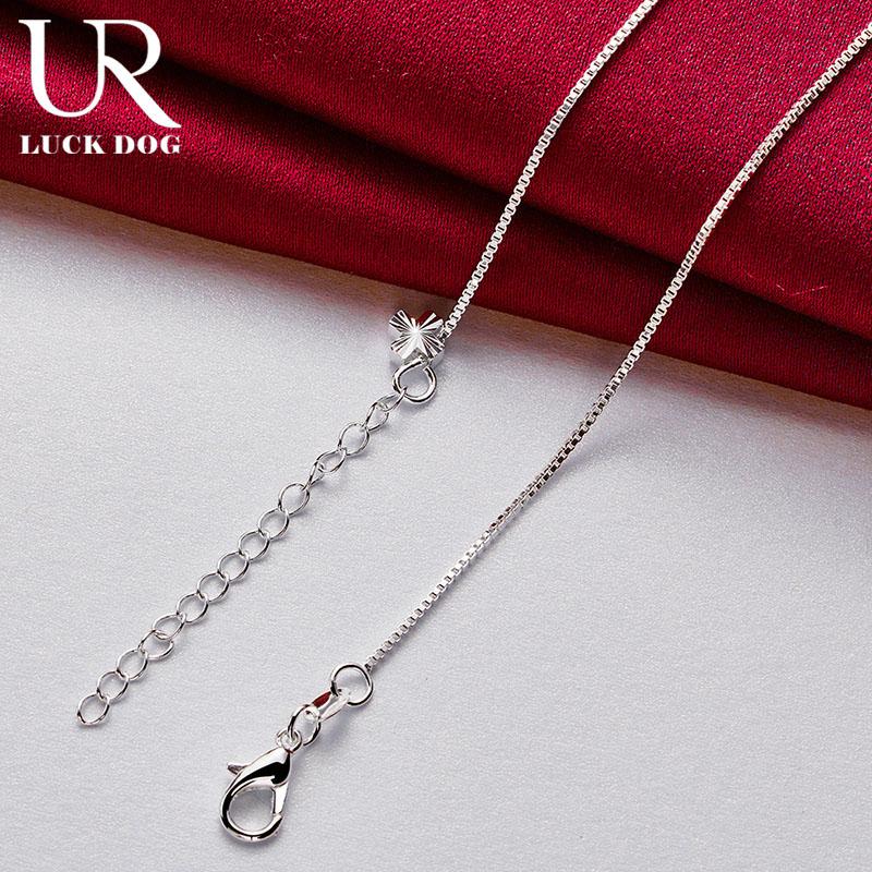 925 Sterling Silver Solid Clover Pendant Box Chain Fashionable Wedding Jewelry