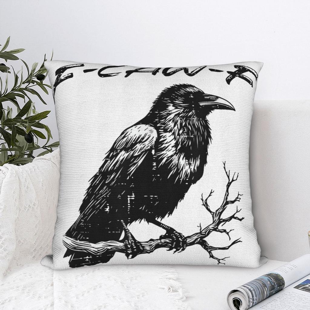 Pillow Cover Crow Meme Raven Funny F-Caw-F Design Cushion Cover Novelty Pillow Case For Sofa Bedroom Home Decor Pillowcases