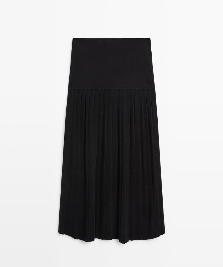 Masimodutti Box Pleated Semi-Long Skirt