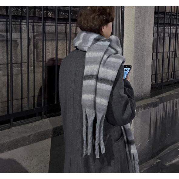 Atmosphere Student Autumn/Winter New Warm Thick Scarf Women'S Casual Versatile Colorful Grid Scarf